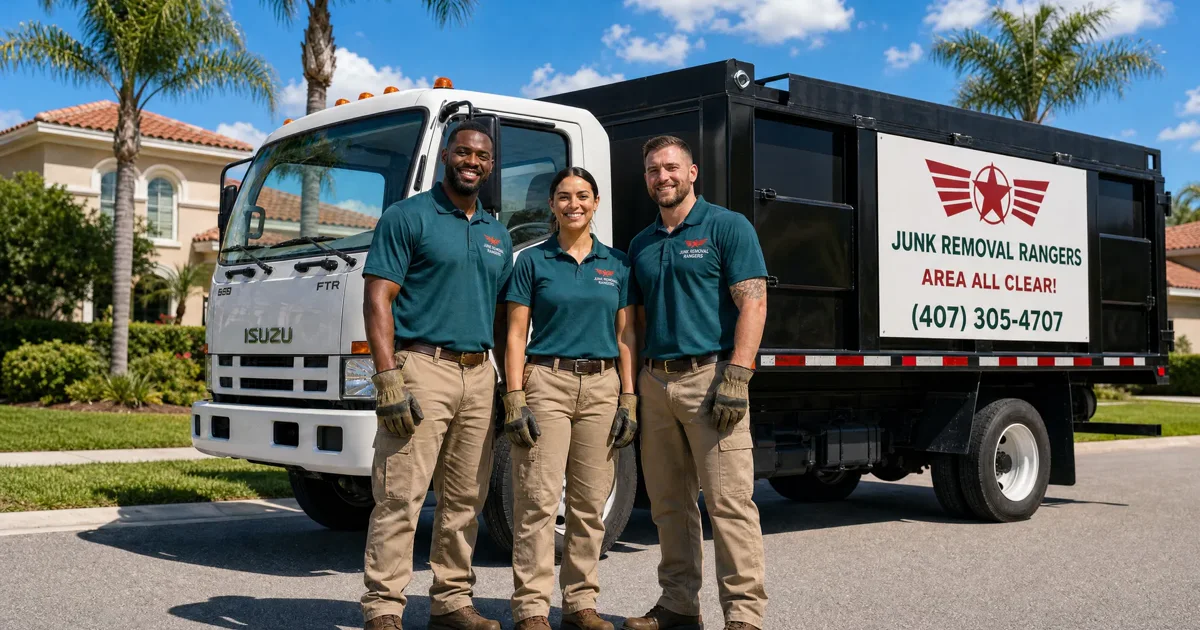 Junk Removal Rangers team with truck in Orlando, FL